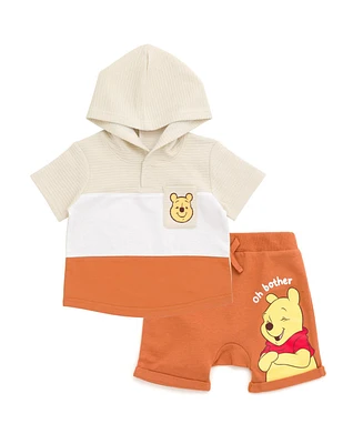 Disney Baby Boys Winnie the Pooh Pullover Hoodie and French Terry Shorts Newborn to