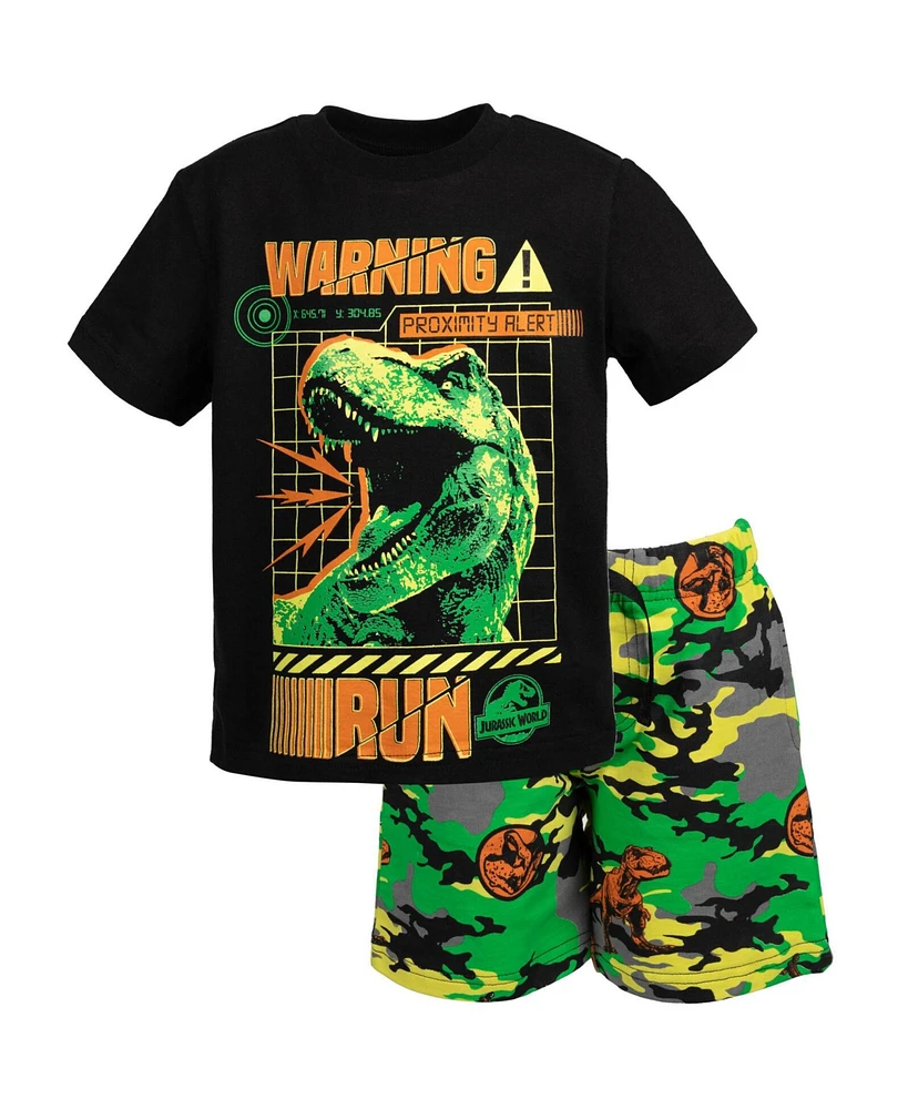 Jurassic World Toddler Boys T-Shirt and French Terry Shorts Outfit Set to