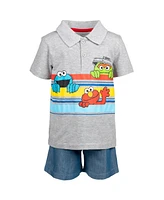 Sesame Street Baby Boys Oscar the Grouch Cookie Monster Elmo Polo Shirt and Shorts to