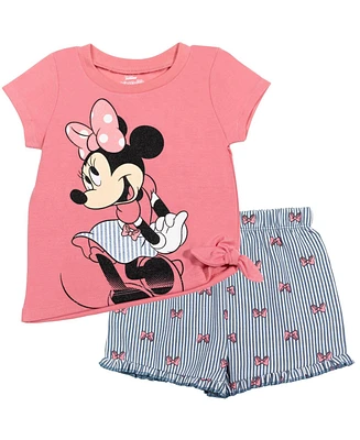 Disney Toddler Girls Minnie Mouse T-Shirt and Shorts Outfit Set to