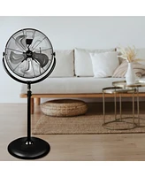 Vie Air 20 Inch Industrial 3 Speed Heavy Duty Powerful and Quiet Metal High Velocity 360 Degree Tilting Pedestal Drum Fan