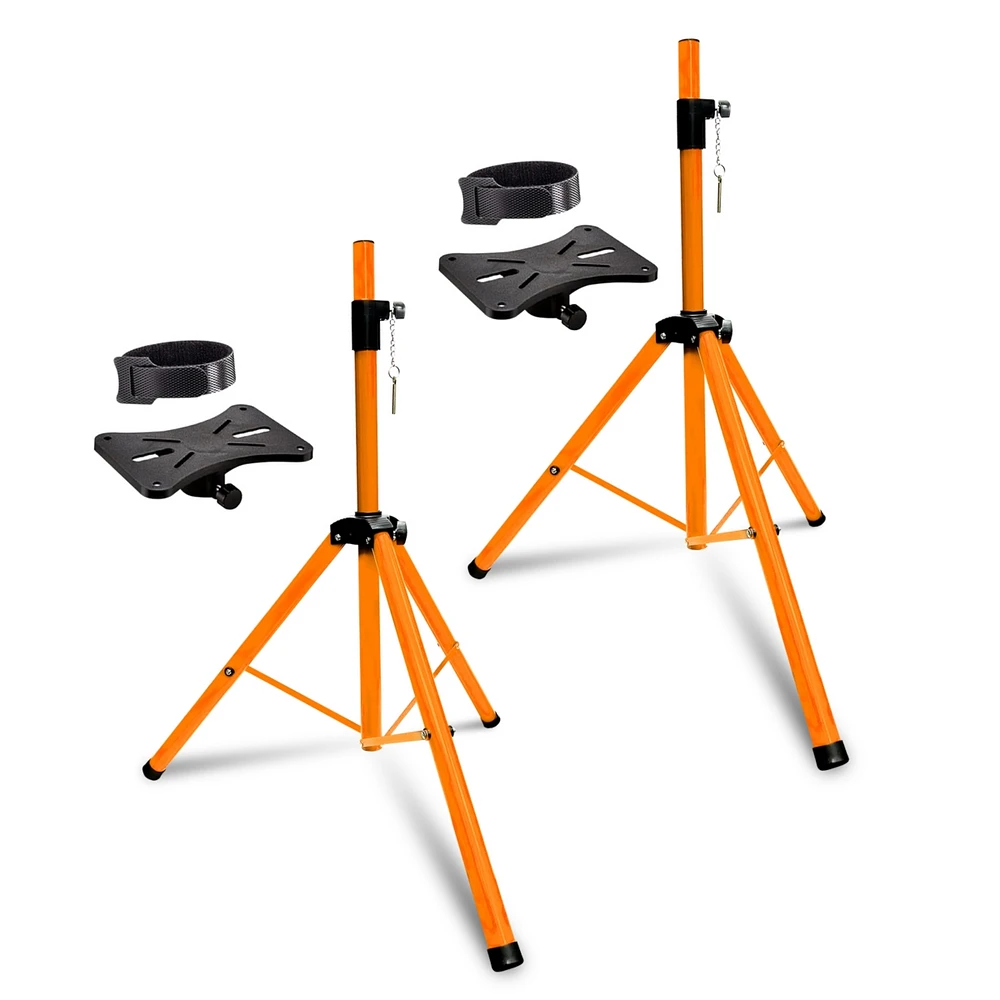 5 Core Speaker Stand Tripod Tall Adjustable 72 Inch Dj Studio Monitor Stands Pole Mount - Orange