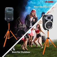 5 Core Speaker Stand Tripod Tall Adjustable 72 Inch Dj Studio Monitor Stands Pole Mount - Orange