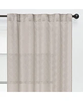 Chanasya Premium 2-Panel Diamond Textured Semi Sheer Curtain Panels - 3-in-1 Back Tab, Rod Pocket