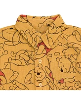 Winnie the Pooh Baby Boys Disney Cotton Gauze Hawaiian Button Down Shirt and Shorts Outfit Set