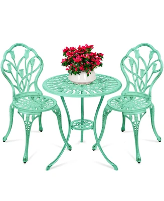 Best Choice Products 3-Piece Cast Aluminum Patio Bistro Furniture Set w/ Antique Finish