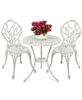 Best Choice Products 3-Piece Cast Aluminum Patio Bistro Furniture Set w/ Antique Finish