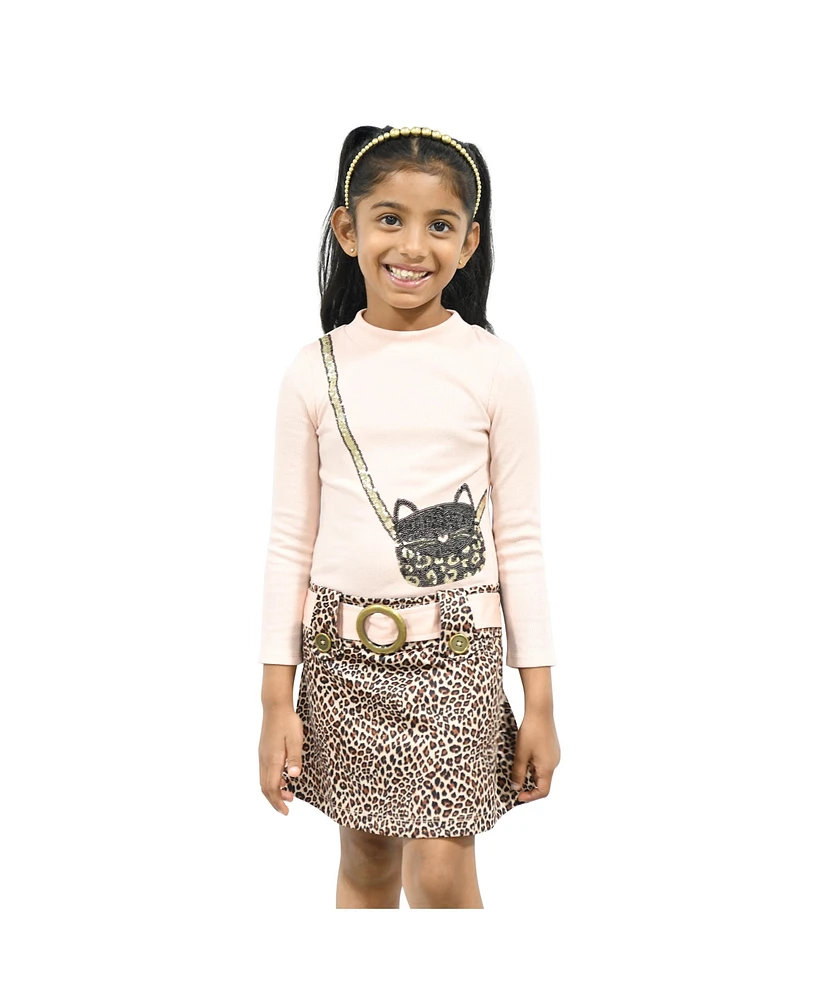 Pink & Violet Toddler Girls Faux Kitty Purse Marsha Dress