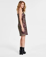 Bar Iii Women's Sequin Scoop-Neck Mini Camisole Dress, Created for Macy's