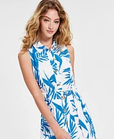 Bar Iii Women's Printed Sleeveless Shirtdress, Created for Macy's