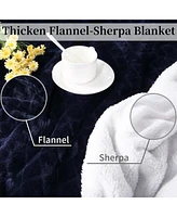 Caromio Queen Size Flannel Sherpa Electric Heated Throw Blanket with Dual Control, 84" x 90"