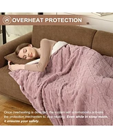 Caromio Queen Tufted Sherpa Electric Heated Blanket with Dual Control, 84" x 90"