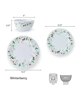 Winterberry Melamine 24 Pc. Dinnerware Set, Service for 8