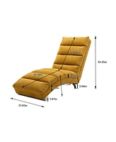 Mondawe Orange Recliners Chair Indoor with Remote Control,Ergonomic Electric Massage Long Lounger