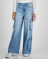 And Now This Women's High-Rise Wide-Leg Cargo Jeans, Created for Macy's