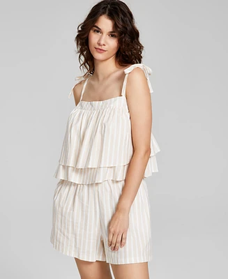 And Now This Women's Square-Neck Shoulder-Tie Tiered Top, Created for Macy's