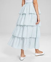 And Now This Women's Cotton Printed Tiered Maxi Skirt, Exclusively at Macy's