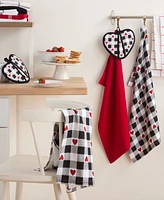 Martha Stewart Living Love Check Gingham Hearts Cotton Kitchen Towel, Set of 3