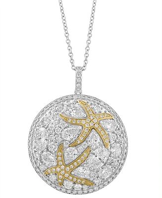 Effy Lab Grown Diamond Mixed-Cut Starfish 18" Pendant Necklace (3-1/2 ct. t.w.) in 14k Two-Tone Gold