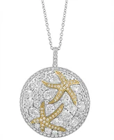 Effy Lab Grown Diamond Mixed-Cut Starfish 18" Pendant Necklace (3-1/2 ct. t.w.) in 14k Two-Tone Gold - Two