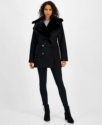 Michael Kors Women's Faux-Fur-Collar Coat