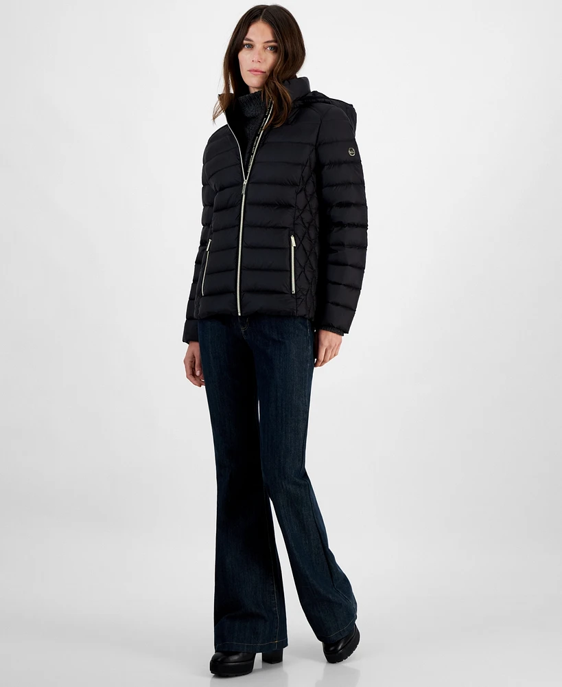 Michael Kors Petite Hooded Packable Down Puffer Coat, Created for Macy's