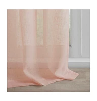 Rosette Floral Embellished Cuff Tab Top Solid Curtain Panel, 50"W x 95"L