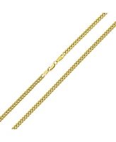 Bling Jewelry Fine Solid Yellow 10K Gold Strong Rolo Link Cable Cuban Chain Necklace 3.5MM for Women Men Unisex Lobster Claw Clasp 16,18,20,22,24 Inch