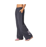 Edikted Women's Bonney Bow Detail Sweatpants - Dark