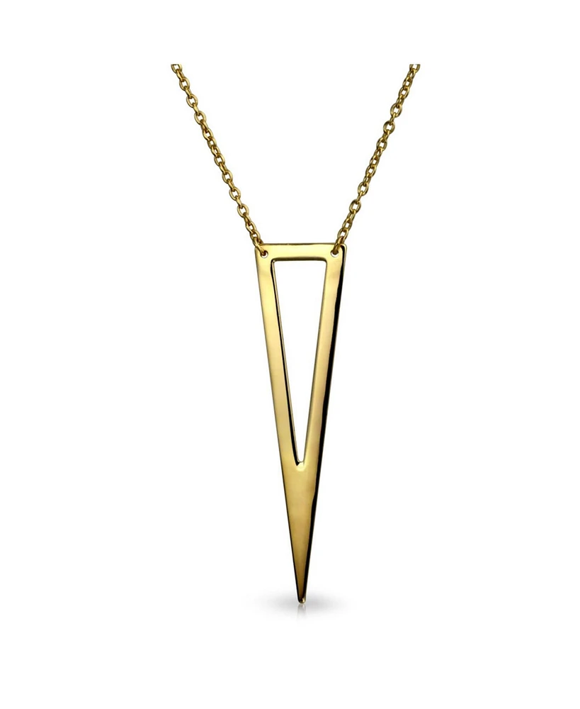 Bling Jewelry Minimalist Triangle Geometric Pendant Necklace Sterling Silver