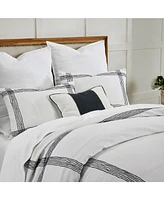 Ihi Home Pure Linen, King Duvet Cover Set/3, WhiteNavy