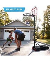 Best Choice Products Kids Height-Adjustable Basketball Hoop, Portable Backboard System w/ 2 Wheels