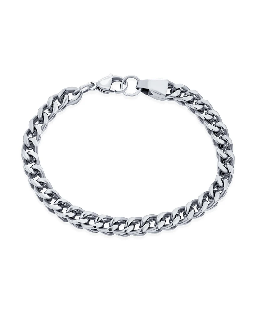 Bling Jewelry Unisex Classic Curb Link Bracelet Solid Heavy Stainless Steel Men Women 8.5 Inch 6MM