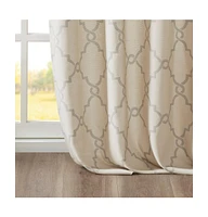 Madison Park Saratoga Fretwork Print Single Window Curtain Panel for Bedroom, Grommet Top Design Living Room