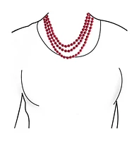 Bling Jewelry Classic Western Style Hand Knotted 10MM Round Ball Bead Endless 70 Inch Long Strand Double Triple Wrap Layer Red Necklace For Women