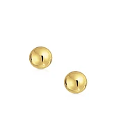 Bling Jewelry Delicate Simple Tiny Classic Round Ball Stud Earrings 14K Yellow Gold For Women