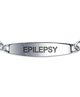 Bling Jewelry Epilepsy Medical Identification Medical Id Miami Cuban Link Chain Bracelet Stainless Steel 7.5 Inch