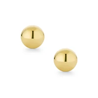 Bling Jewelry Classic Tiny Petite Premium 14K Yellow Gold Round Button Ball Stud Earrings Screw Back 4MM