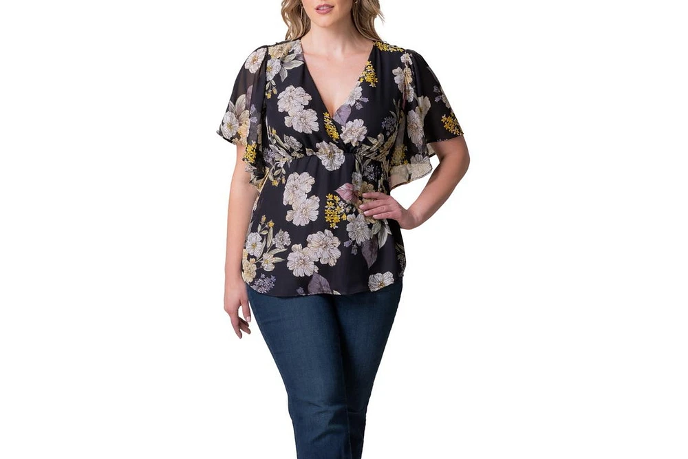 Kiyonna Plus Seaside Serenade Peplum Top