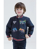 Monster Jam Boys Zip Up Varsity Bomber Jacket to Grave Digger El Toro Loco Megalodon