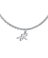 Bling Jewelry Multi Dragonfly Firefly Anklet Dangle Charm Ankle Bracelet For Women .925 Sterling Silver Adjustable 9 To 10 Inch