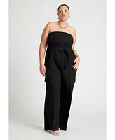 Eloquii Women's Belted Jumpsuit