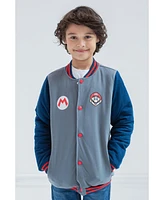 Super Mario Boys Nintendo Luigi Varsity Bomber Jacket to