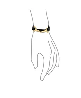 Bling Jewelry Fashion Black Leather Equestrian Snaffle Horse Bit Double Layer Wrap Bracelet For Women Gold Tone Stainless Steel