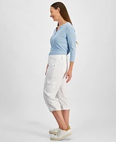 Style & Co Petite Mid Rise Bungee-Hem Capri Pants, Created for Macy's