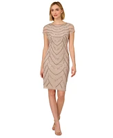 Adrianna Papell Women's Beaded Cap-Sleeve Sheath Dress