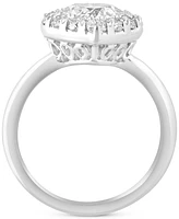 Effy Lab Grown Diamond Heart & Round Halo Ring (2-1/10 ct. t.w.) in 14k White Gold