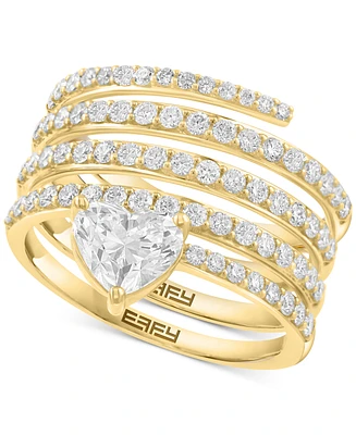 Effy Lab Grown Diamond Heart & Round Coil Wrap Ring (1-7/8 ct. t.w.) in 14k Gold