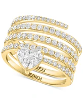 Effy Lab Grown Diamond Heart & Round Coil Wrap Ring (1-7/8 ct. t.w.) in 14k Gold