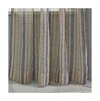 Ihi Home Bay Stripe Linen Sheer Curtain Panel - Rod Pocket and Hidden Back Tabs